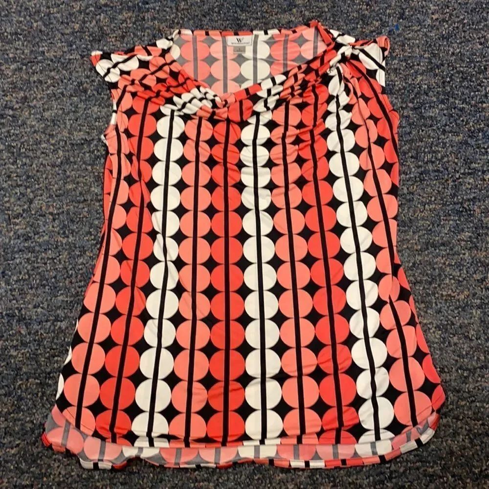 Worthington Pink Dot Sleeveless Top sz. S
